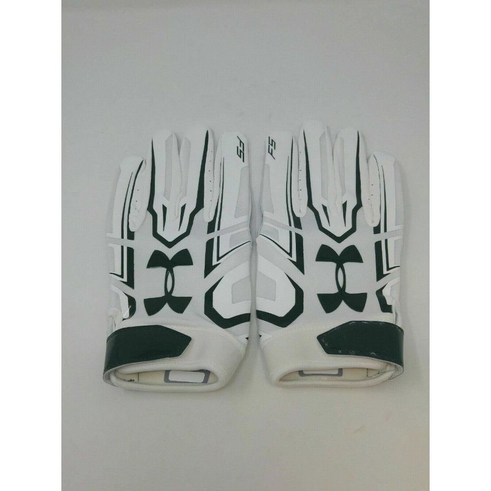 New Under Armour Men's Green/White WR Football Gloves - Size 3XLarge